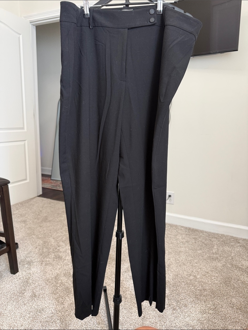 Calvin Klein Black Women's Straight-Leg Dress Trousers Curley Fit